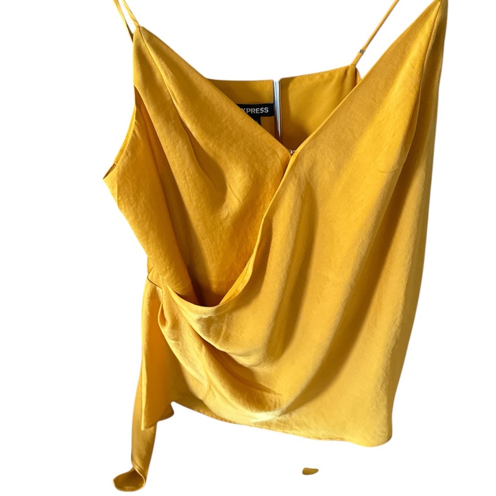Express Yellow Draped Top
